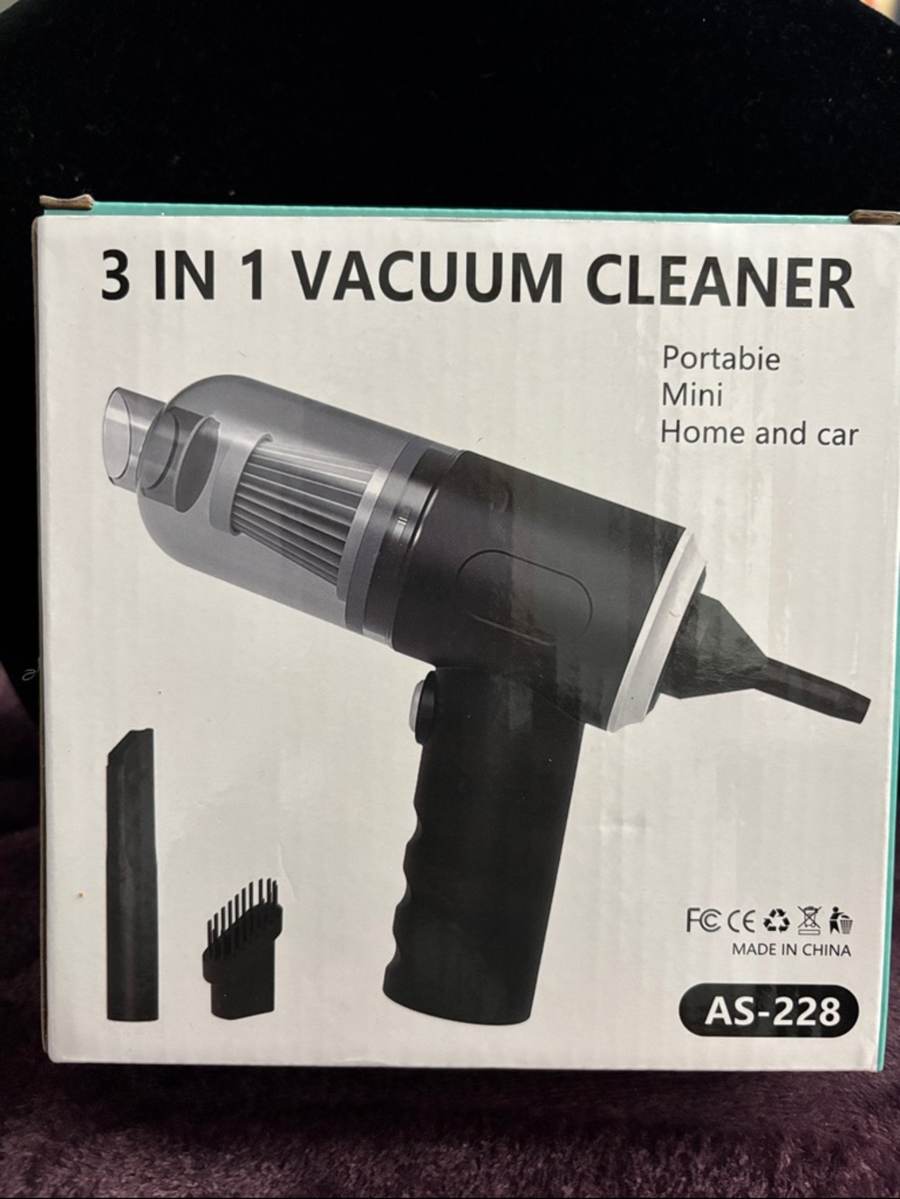 AS-228 3-in-1 Portable Mini Vacuum Cleaner - Black